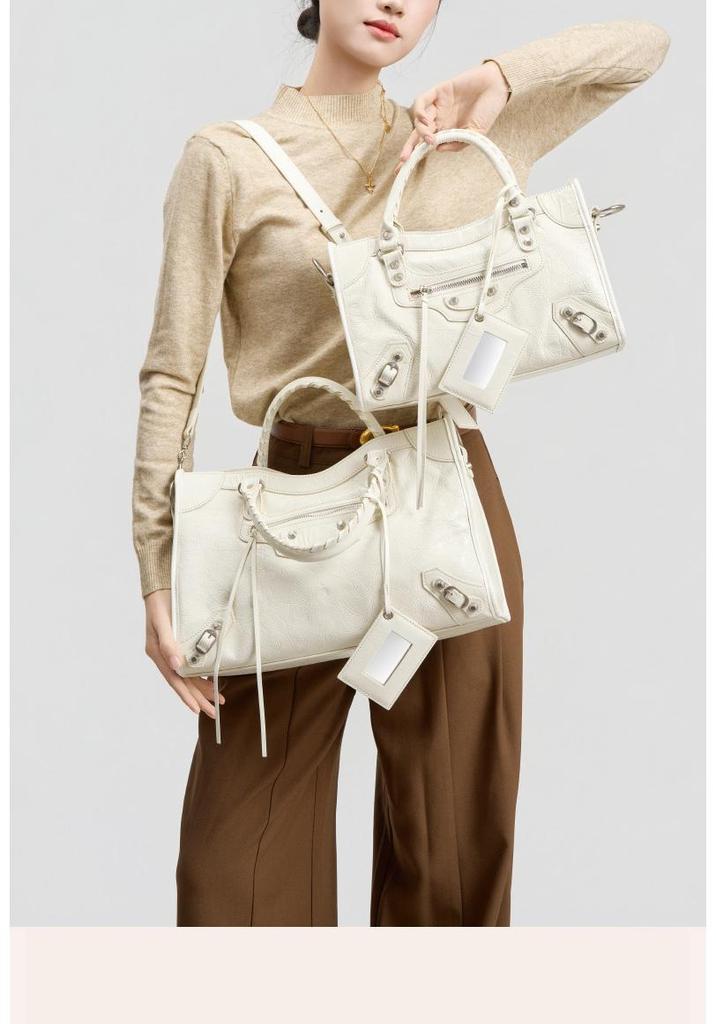Trendy Sassy Retro Leather Studded Crossbody Motorcycle Bag - Large Capacity Tote