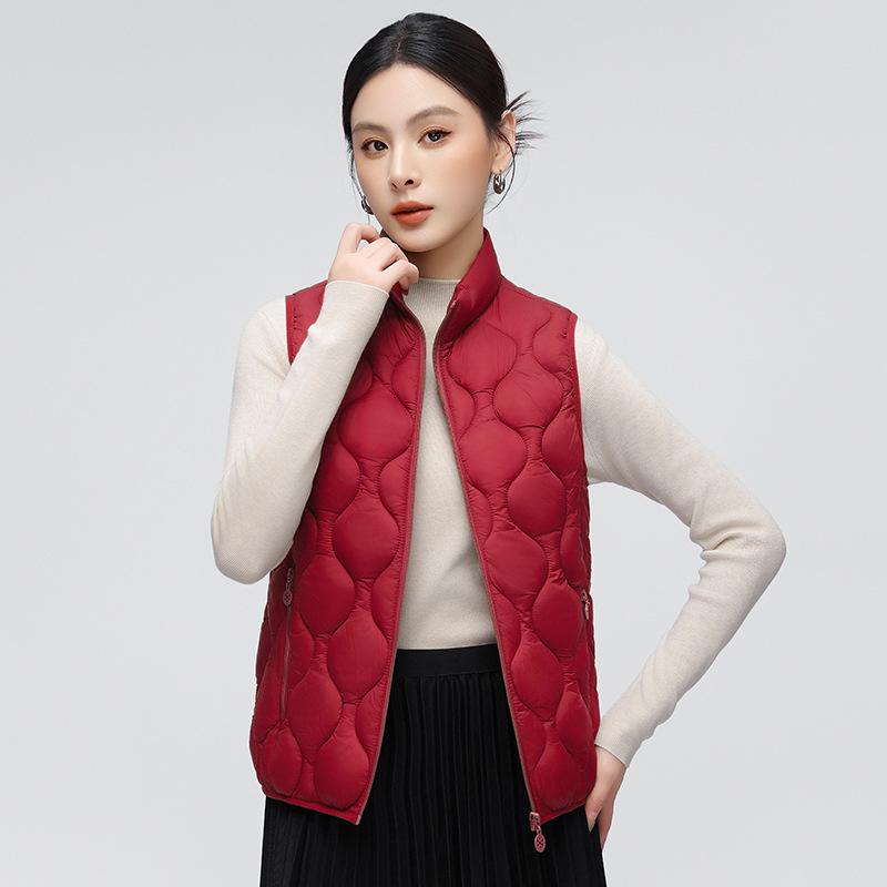 Down cotton vest women's 2024 autumn and winter new outer wear light mother vest short vest warm cotton vest