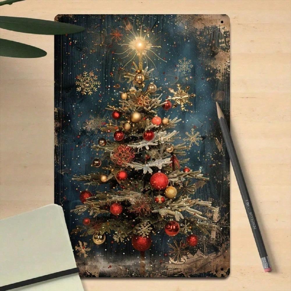 Vintage Tree Metal Tin Sign 8x12 Inch Wall Decor Home Store Country Style Holiday Ornament