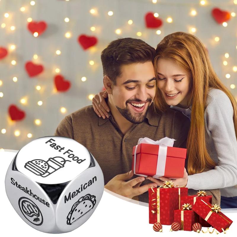 1ks Kostka pro rozhodování o jídle s sebou Kreativní kostka na večeři z nerezové oceli Rozhodovač o jídle Valentýnské dárky pro ženy muže