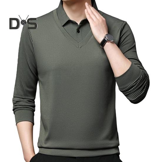 

Мужская рубашка осень-зима из двух частей с отложным воротником и плюшевой подкладкой, официальная рубашка в деловом стиле для мужчин среднего возраста, офисная рабочая одежда для отцов L светло-зеленый