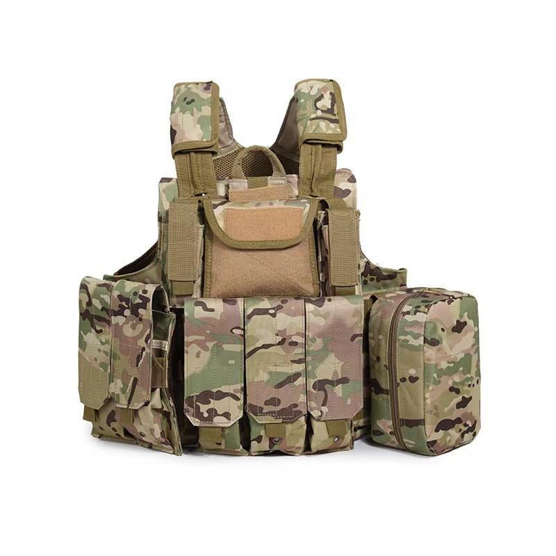 Factory Outdoor Training Camouflage Vest Protective CS Equipment Eight-piece Belly Pocket