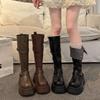 Long Boots Women's Autumn and Winter New Fat Mm Thick Legs Heightening Knight Boots Small Tall Boots Size Large Size