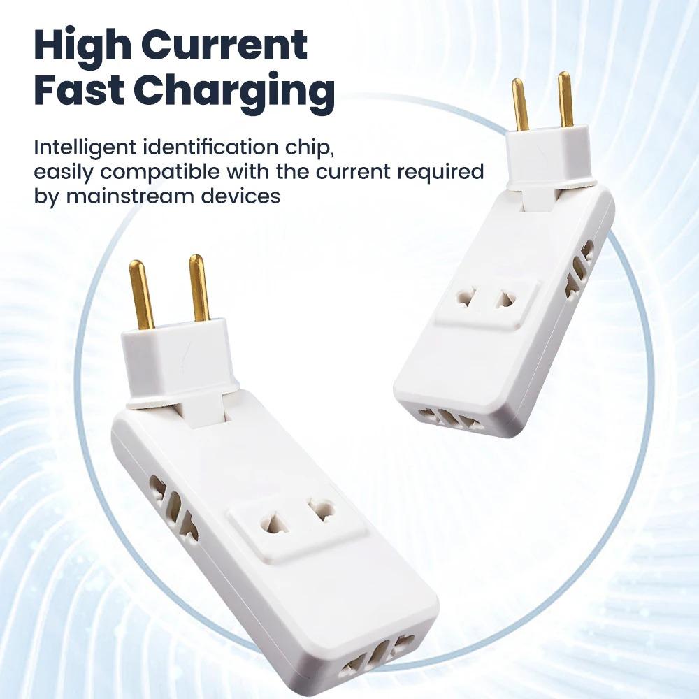 EU Plug Adapter 4 in 1 Wall Outlet Extension – 180° Rotating Portable Power Converter