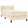 3126298 vidaXL Lit à sommier tapissier avec matelas Crème 90x200 cm Tissu