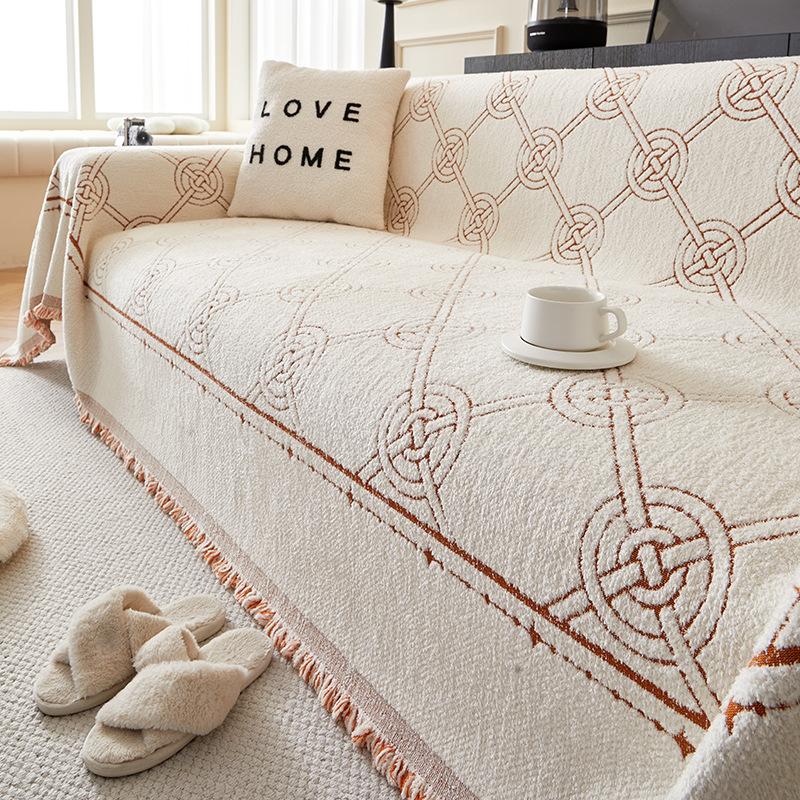 Autumn and Winter Plush Sofa Towel Full Cover Cloth Nordic Style Thickened Sofa Cover Universal Cover Non-Slip Dustproof Cushion