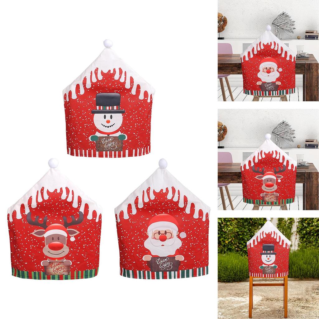 Christmas Back Cover Chair Homeware Slipcover for Xmas Hotel