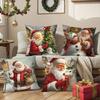 Christmas Decoration Throw Pillow Covers Santa Claus Snowman Elk Winter Holiday Decorative Pillowcases for Sofa Couch Home Decor