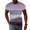 Letní Nové 3D Vzor Moře Mraků pánské tričko Módní Ležérní Potisk Trendová trička Osobnostní Pohledná grafická trička