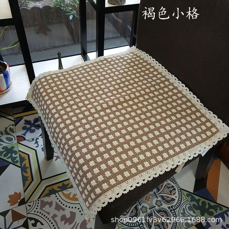 Seat Cushion Lace-up Thick Fabric Four Seasons Seat Cushion Summer Cotton Linen Office Student Dining Chair Stool Cushion