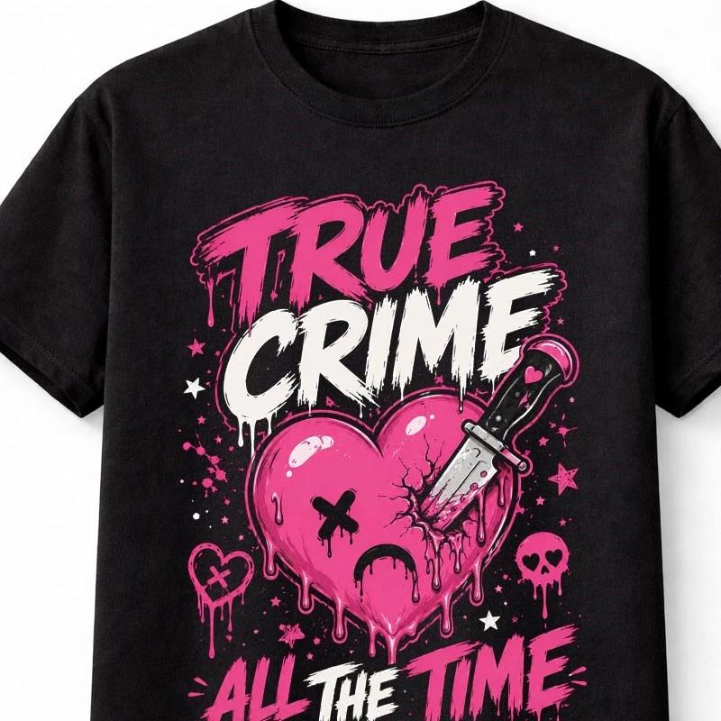 True Crime Gothic Heart Horror Murder Unisex TShirt S