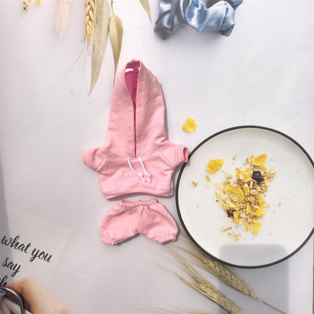 

Комплект повсякденного спортивного костюма Labubu - зручний одяг Labubu для ляльок 15/17 см з ребристими деталями подолу