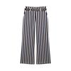 Womens Striped Wide Leg Casual Pants High Waist Relaxed Fit Straight Cut Trousers
