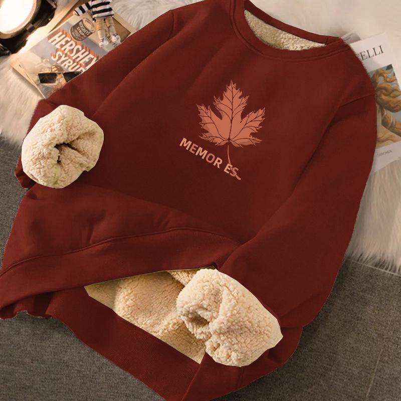 Sweat à capuche tendance pour homme en velours épaissi à doublure en laine d'agneau - Pull d'hiver à col rond, coupe ample, grande taille, haut chaud pour étudiants.