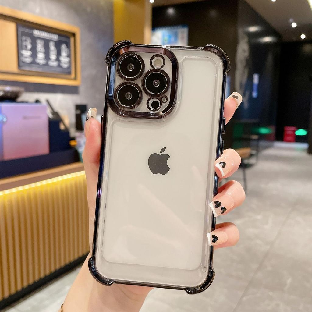 Applicable to iPhone16PROP new anti-drop four-corner electroplating space case Apple 15PROMAX Apple 13PROM