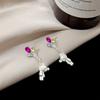 Pinkdudu Fashion Multicolor Rhinestone Balloon Bear Drop Earrings Creative Sweet Cute Animal Earring for Women Jewelry PD1462