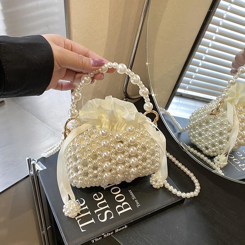 Handmade Water Pearl Bucket Bag Trendy Girls Photo Taking Handheld Coin Purse