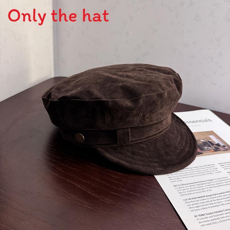 Withsuede Beret Vintage Fabric And Solid Color For Art And Fashion Lovers