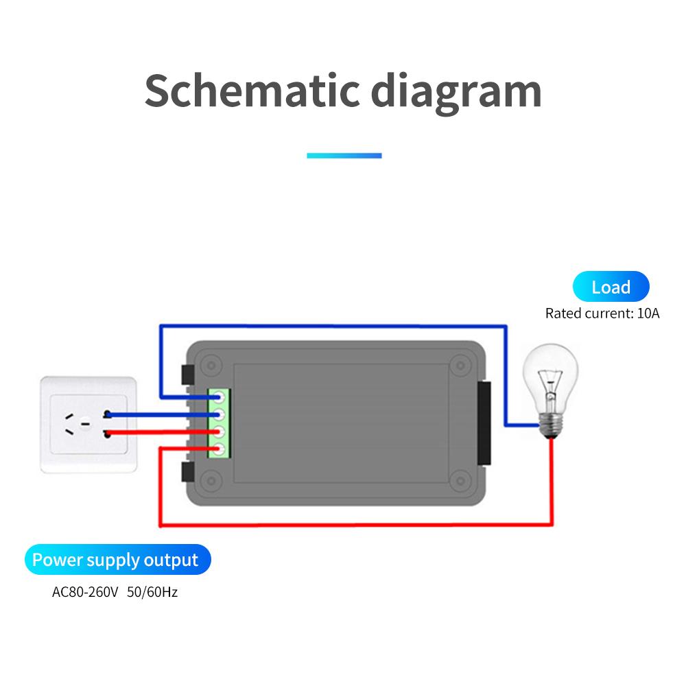 PZEM-020 Wattmeter Power Meter Voltmeter AC 80-260V Voltage 50-60HZ Power Analyzers LCD AC Electricity Meter 10A 2200W Detector