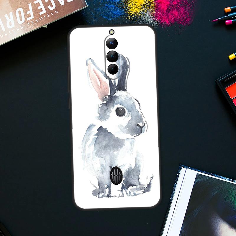 Cute Bunny Rabbit Case For ZTE Nubia Red Magic 9 Pro Plus RedMagic 8 8S Pro Plus 6 7 6S 7S Pro 5G 5S 6R Cover