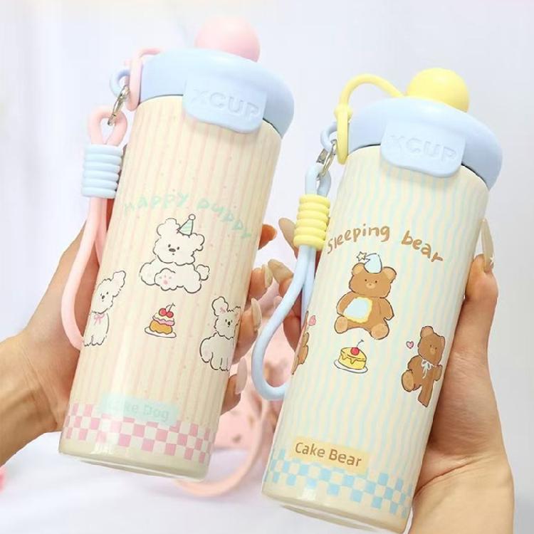 Unique Cartoon Float Ball Stainless Insulated Bottle Prevents Spills For Hiking Commuting And Work