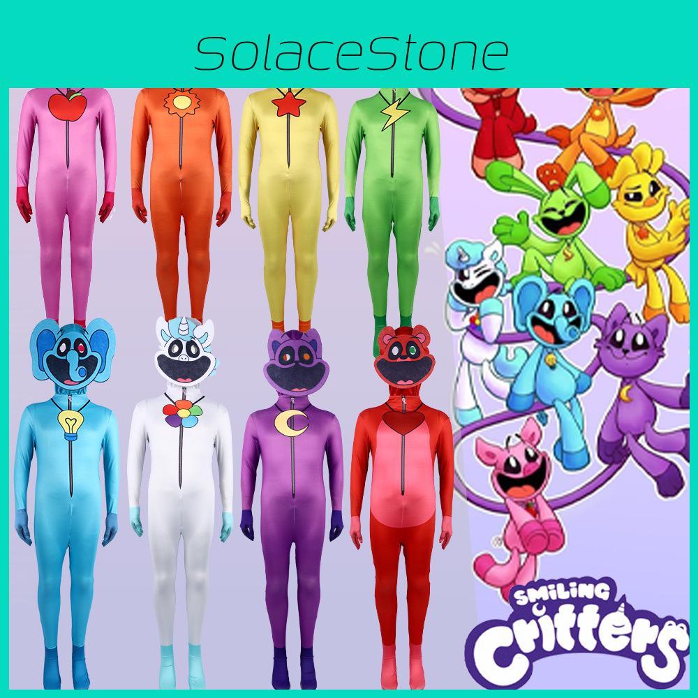 Tuta di Halloween Poppy Playtime Costume Cosplay Seta di Latte Poliestere Per Bambini Gioco di Ruolo cm violetto