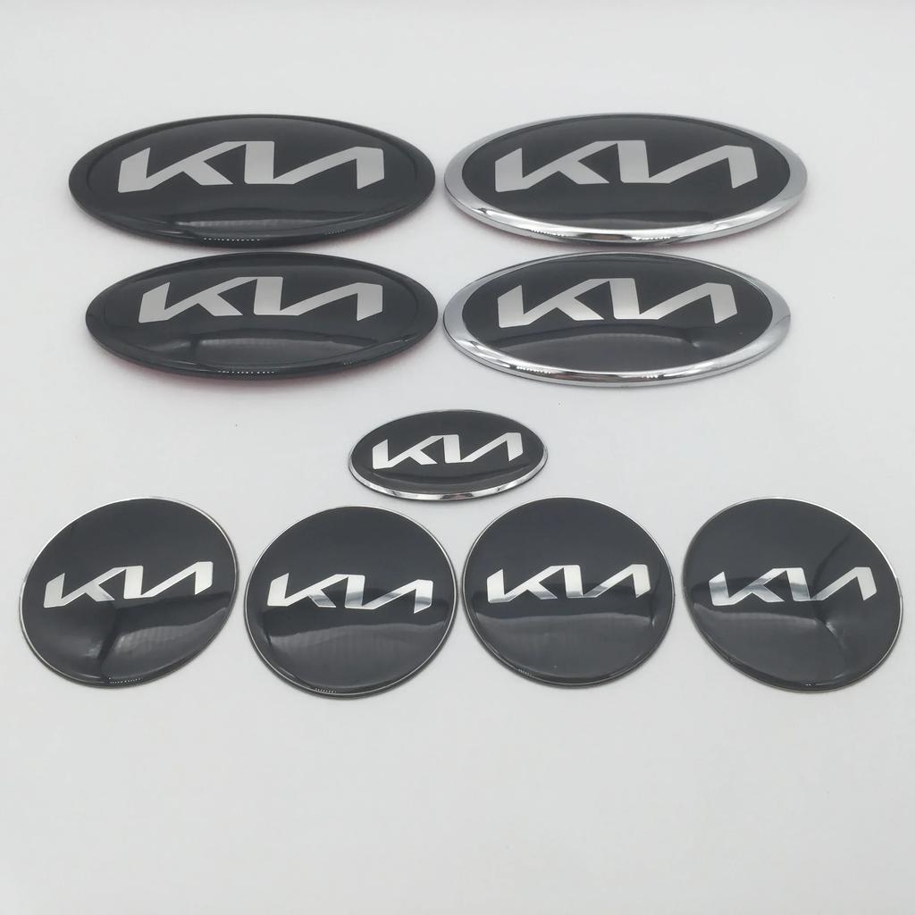 Auto Front Heck Kofferraum Emblem Lenkrad Logo Aufkleber für KIA K3 K5 KX7 KX5 Rio Forte Optima Sportage Sorento Niro Sedona Soul