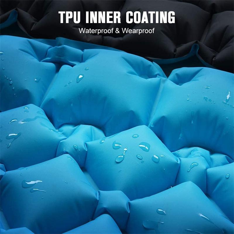 Saltea de camping gonflabilă pentru dormit cu pernă, presă de picioare, saltele de dormit ultraușoare, durabile și impermeabile, saltea de camping