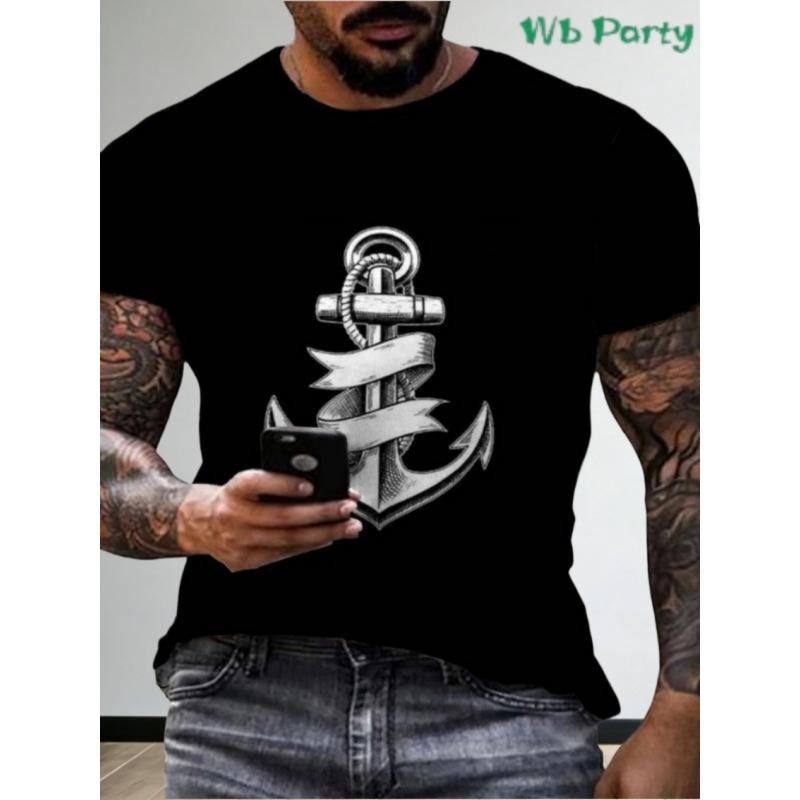 Men s Vintage T-Shirt Marine Adventure 3D Print Top Summer Fashion Casual Loose Tee New Streetwear Short Sleeved T-Shirt for Men 3XL