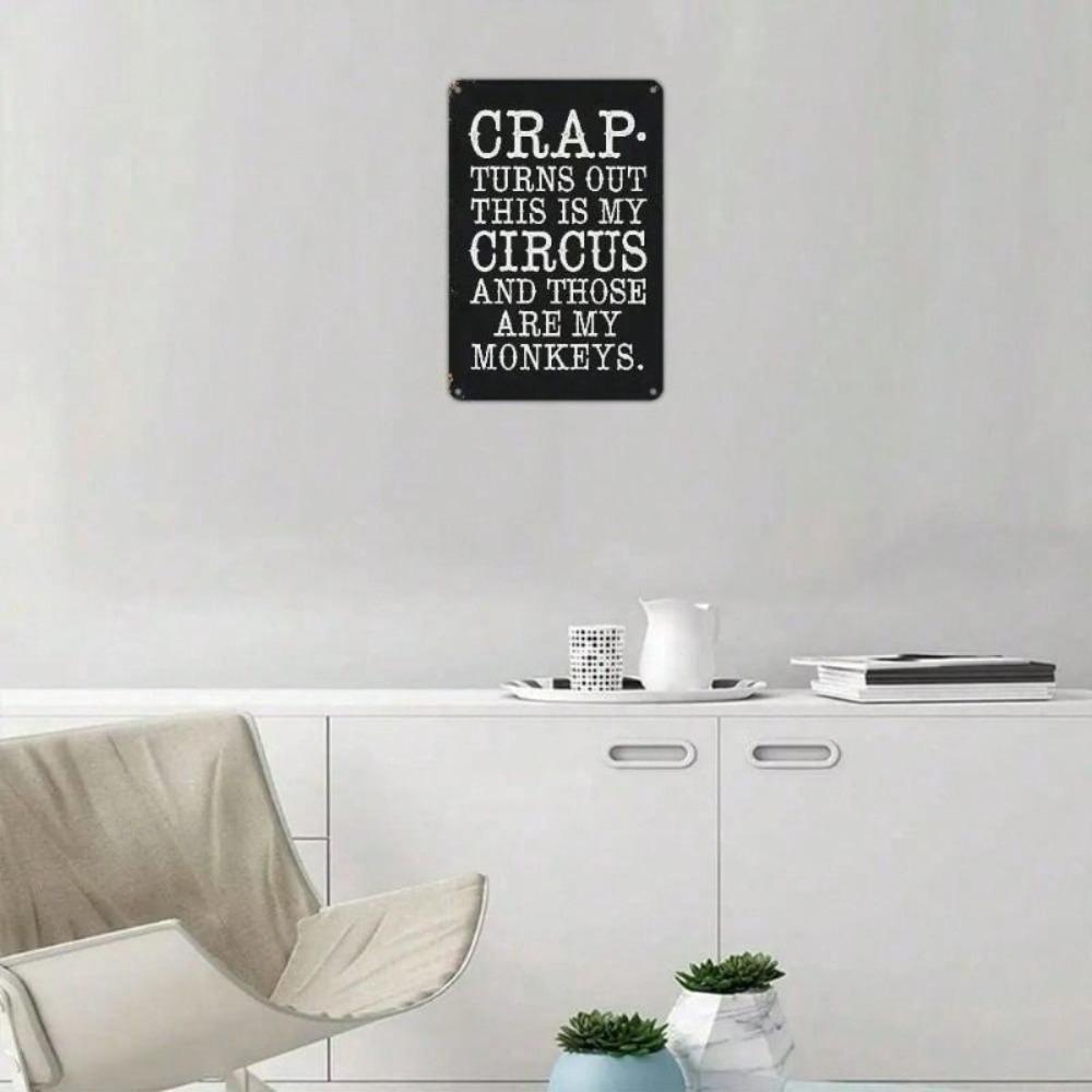 Metal Wall Art Poster - This Is My Circus These Are My Monkeys Decor for Mom Mother Day Gift