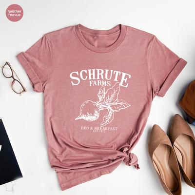 Schrute Farms Shirt Schrute Farms Bed and Breakfast T-shirt Funny Dwight Tee Dwight Office Top Short Sleeve Garapic T Shirts
