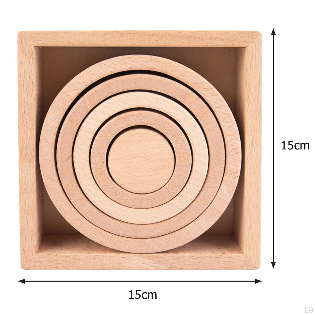 Creative Wooden Stacker Nesting Montessori Matching Geometric Fine Educational Toys