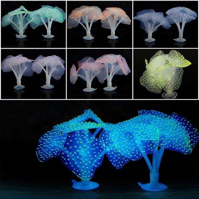 Silicone colorato artificiale acquario acquario ornamento decorazione acqua pianta corallo