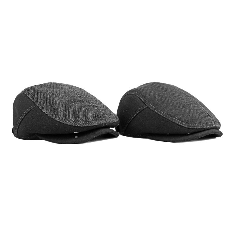 Peaked Cap Men's Middle-Aged Elderly People's Cap Autumn Winter Thick Warm Ear Protection Beret British Forward Cap