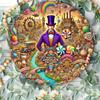 Pack Enchanting Chocolate Factory Scene Round Aluminum Sign Inch Whimsical Foil Engraving Art Outdoor Decor for Patio