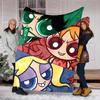 1PC The Powerpuff Girls printed blanket, all season lightweight home office outdoor nap multifunctional blanket A9