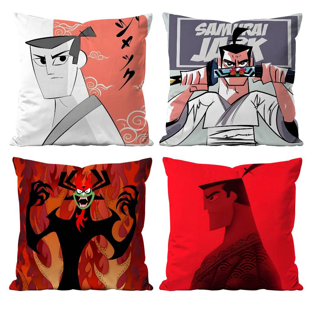 Movie S-Samurai Jack Pillow Case Pattern Printed Pillowcase for Living Room Sofa Cushion Cover & Bedroom Decor