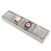 Gray Watch Bracelet Display Tray 4 Grid Slots Holder with Pillows Jewelry Storage Organizer
