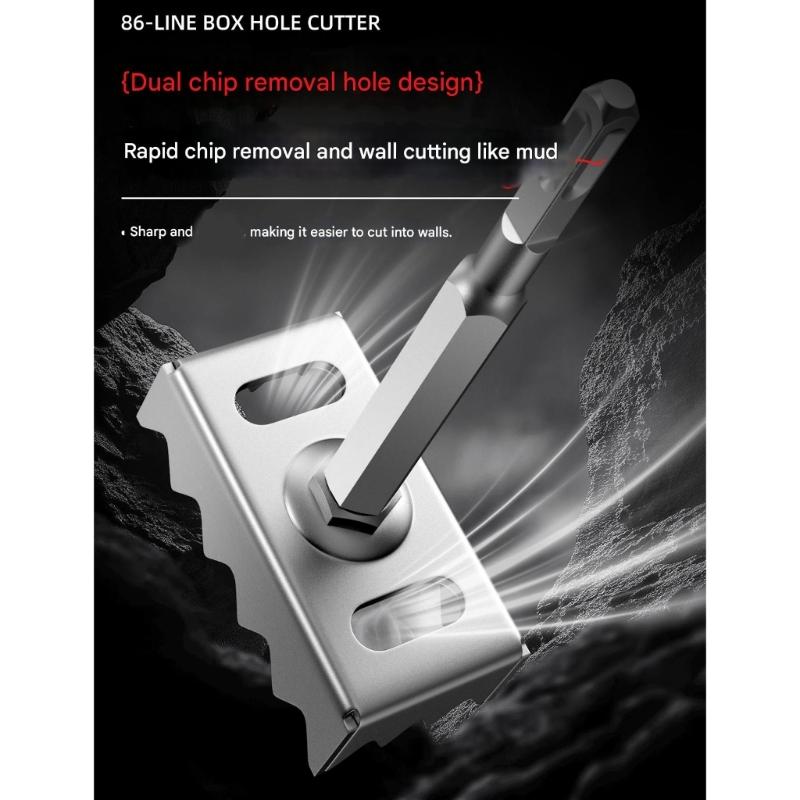Professional Electrical Box Cutout Cutter For Precise Flush Mount Installations Suitable With Power Drills And Solid Alloy Design