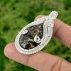 Daughters Day Deal Turritella Agate Stone Sterling Silver Wire Wrap Boho Pendant