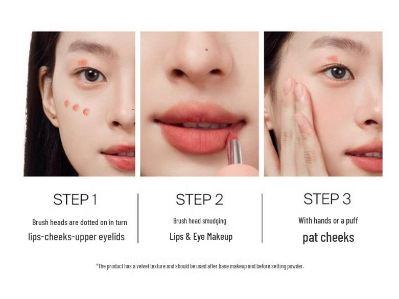 Joocyee All-in-One Velvet Cream: Lip Tint, Blush, Eyeshadow - 4g