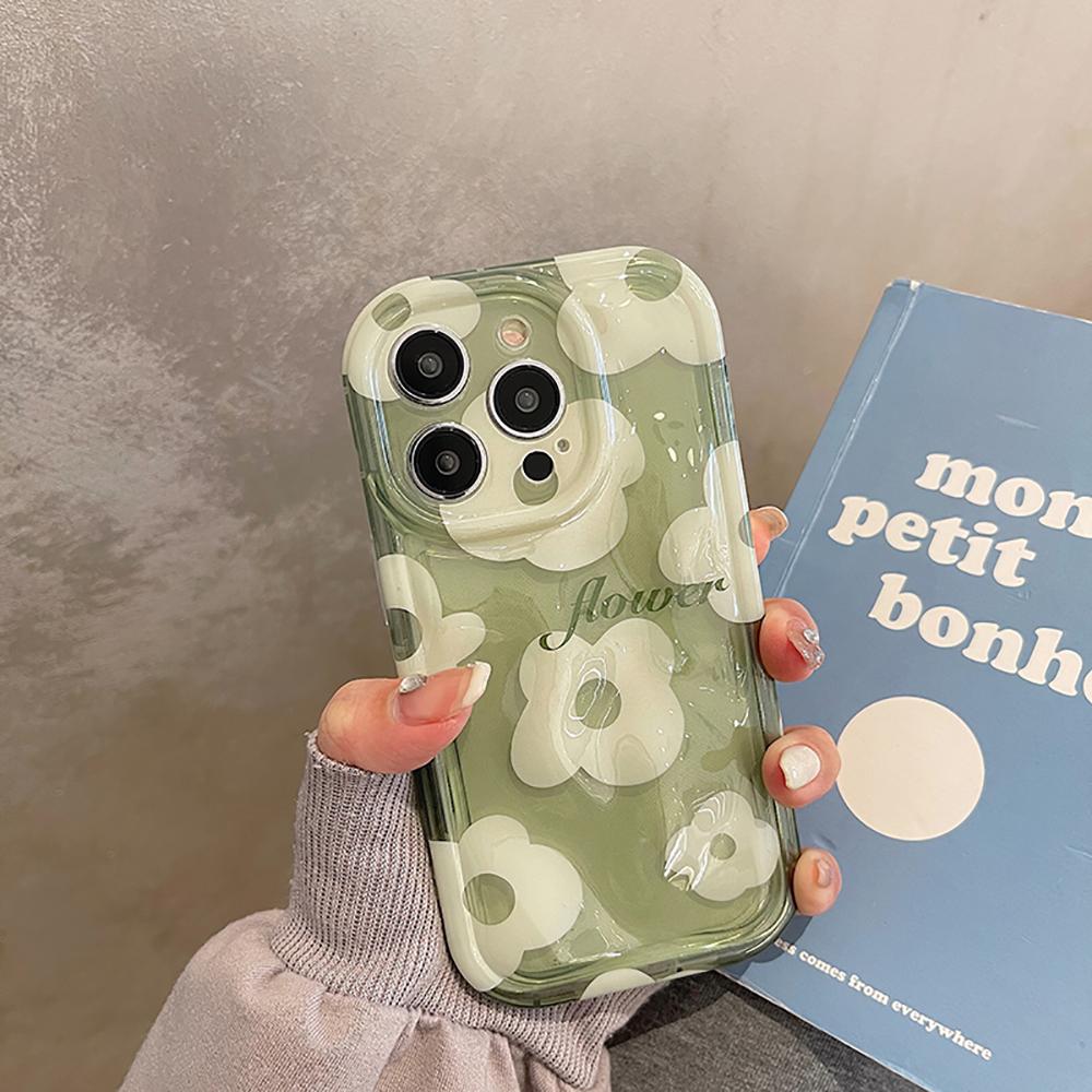 Cute Flowers Lovely Floral 3d Meteorite Pattern Transparent Shockproof Phone Case For Iphone 14 11 12 13 Pro Max Soft Back Cover