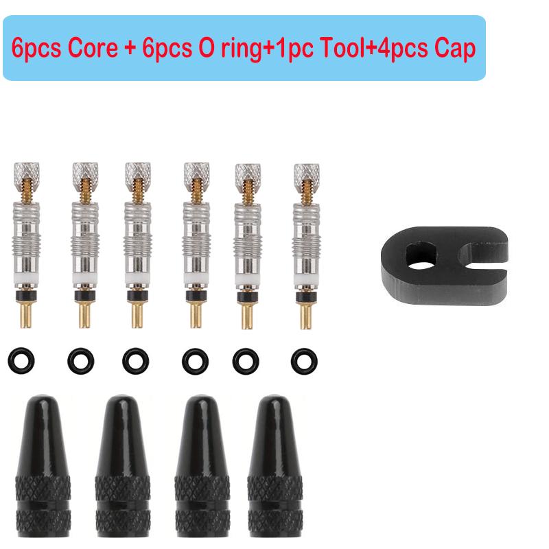 Bicycle Presta Valve Core Brass FV Nozzle Replacement MTB Road Bike Tubeless Core Remover Tool Alloy Tire Valve Caps Optional Valve Stems 1