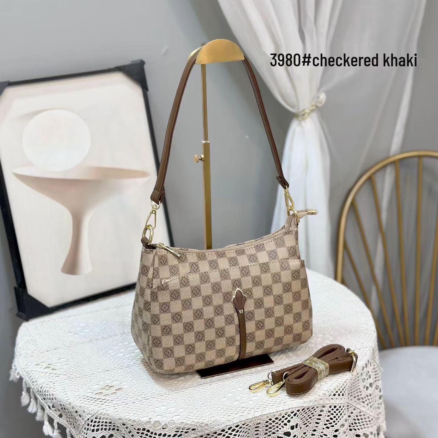 

2025 Retro Chain Underarm Bag - European & American Style Crossbody Shoulder Handbag, Printed Bucket Design, Compact & Chic