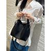 New cowhide leather premium feeling bucket bag tote bag underarm bag shoulder crossbody handbag bag women's bag