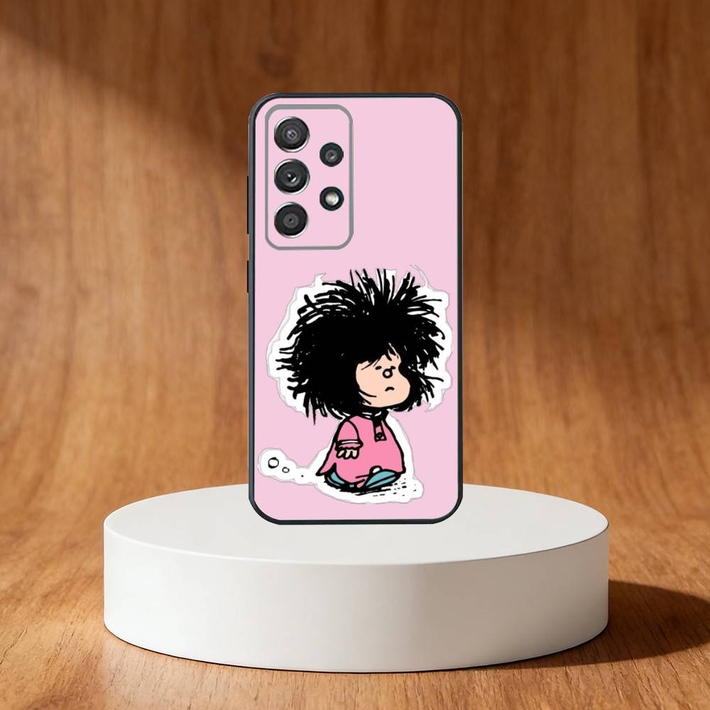 M-Mafalda World Phone Case For Samsung S25,S24,S21,S22,S23,S30,Ultra,S20,Plus,Fe,Note,10,9,5G Black Cover