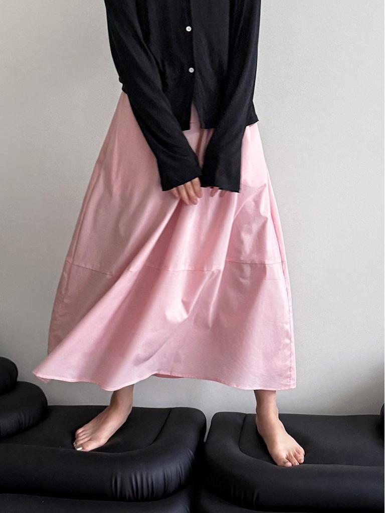 Summer Yellow High-Waist A-Line Umbrella Skirt