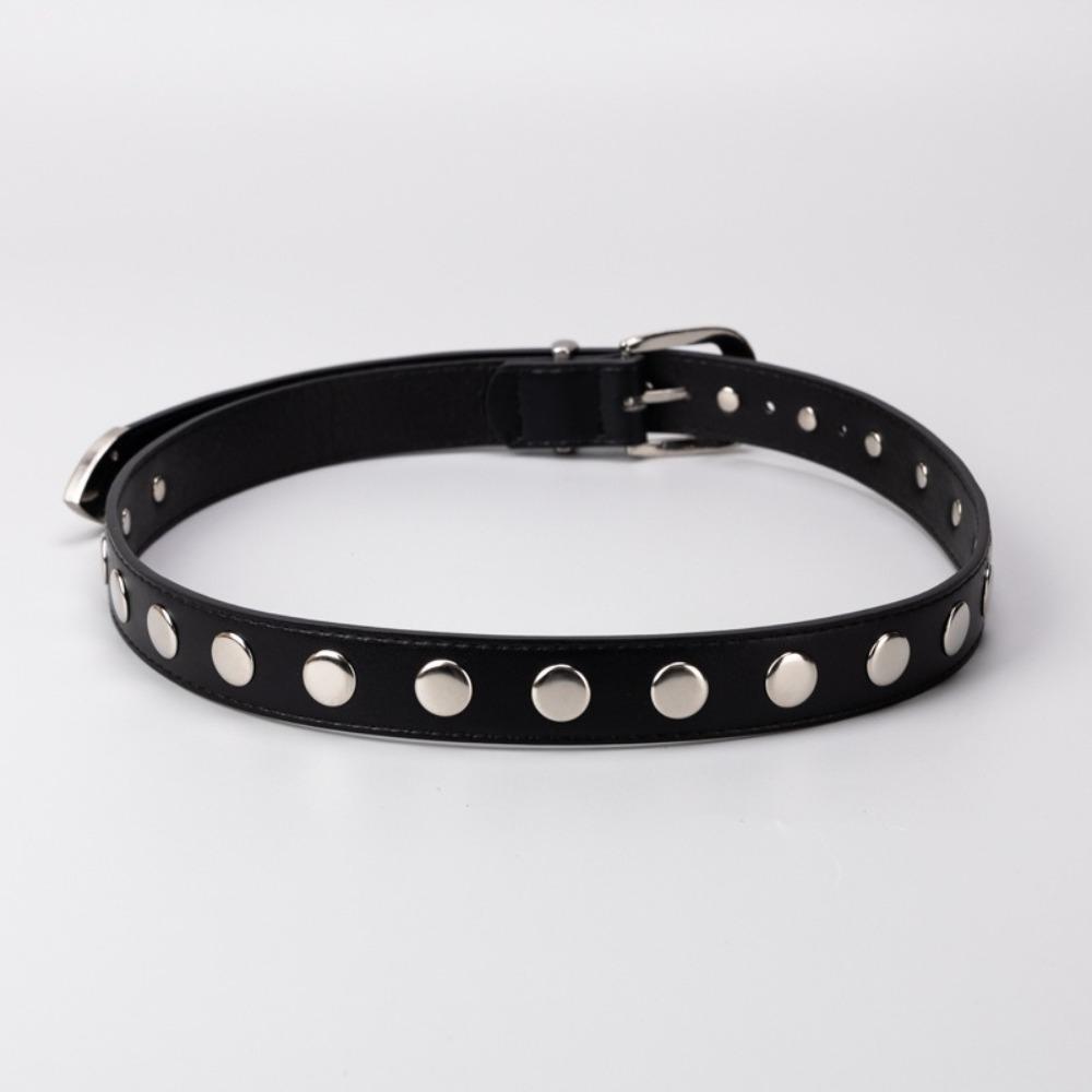 Y2k Punk Rivet Belts Vintage Jeans Belt Fashion PU Leather Waistband