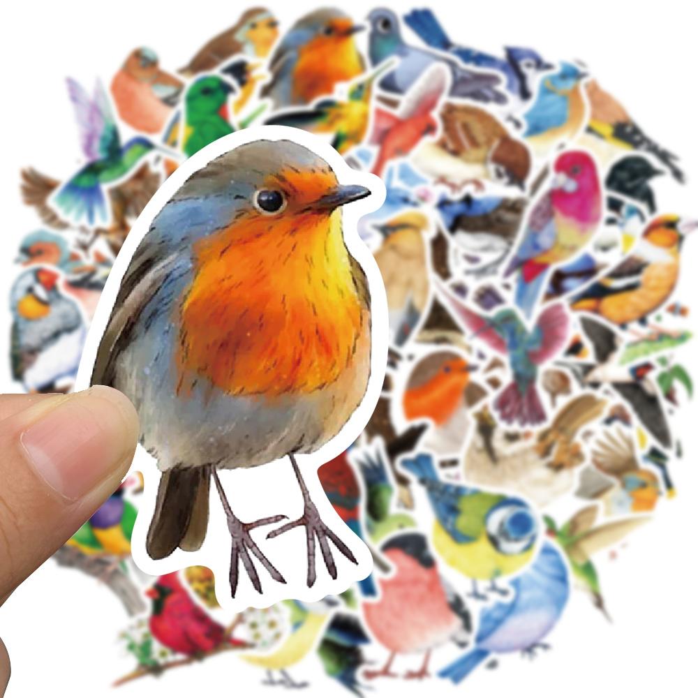 50PCS Bird Stickers Nostalgia Cartoon Laptop Luggage For Phone Phone Home Decoration Skateboard Landscape Wall Painting