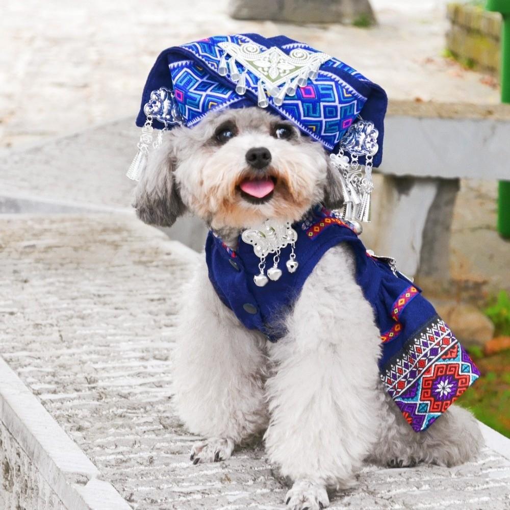 Vintage Cat Dog Shawl Hat Adjustable Pet Cosplay Costume For Small Medium Large Dogs